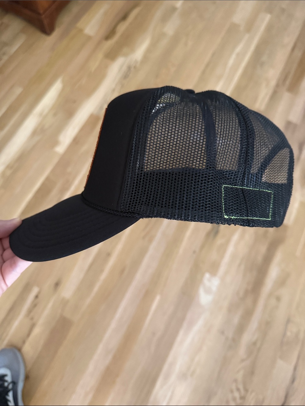 Aviator Nation Black Trucker Hat with Rainbow Mountain Patch - Picture 2 of 5